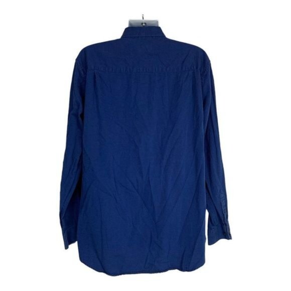 Van Heusen Mens Size XL Blue Long Sleeve Button-Up Shirt - Picture 7 of 8